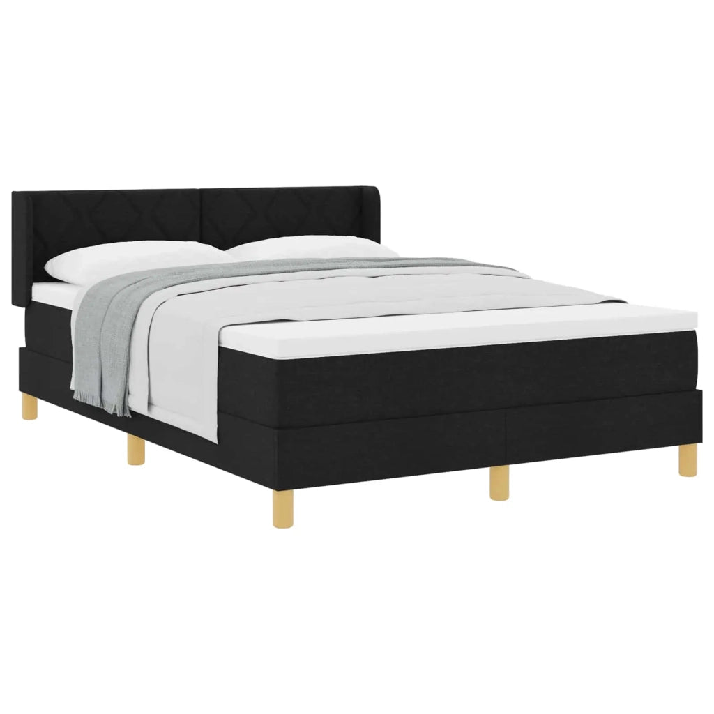 Letto a molle con materasso Nero 200 x 140 cm Poliestere 3341358
