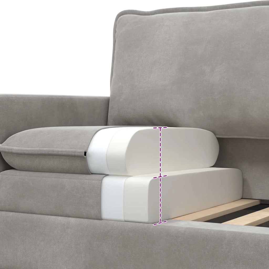 Divano Grigio Chiaro 156 x 81 x 87,5 cm Velluto 42028839