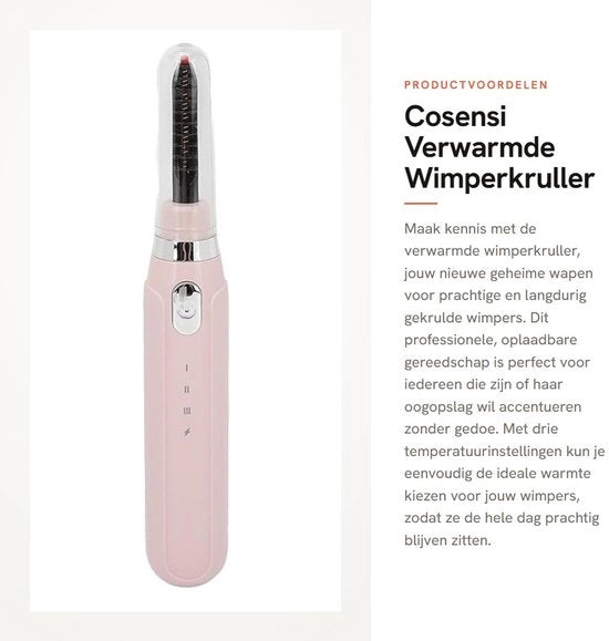 Wimperkruller Elettrico Professionale - Caricabile e Semplice - Rosa - Ideale per le Belle Wispelle - Adatto per l'Uso Domestico -...