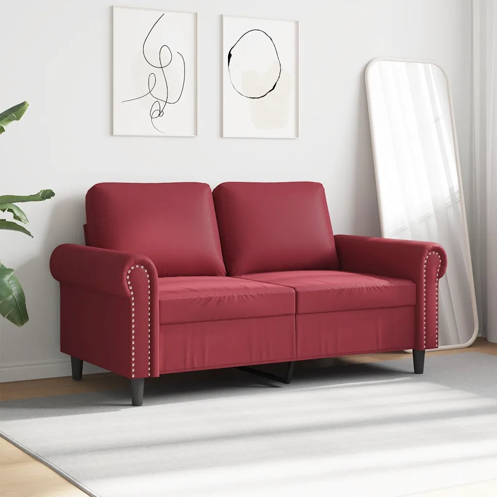Divano a 2 Posti-Sofa 2 Posti Rosso Vino 120 cm in Similpelle 193793