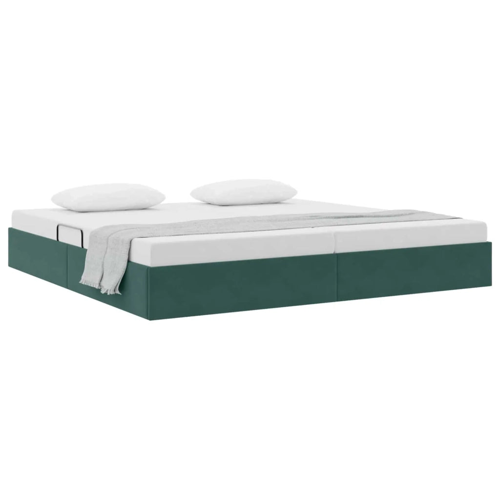 Letto ottomano Verde Scuro 200 x 200 cm Velluto 3442907