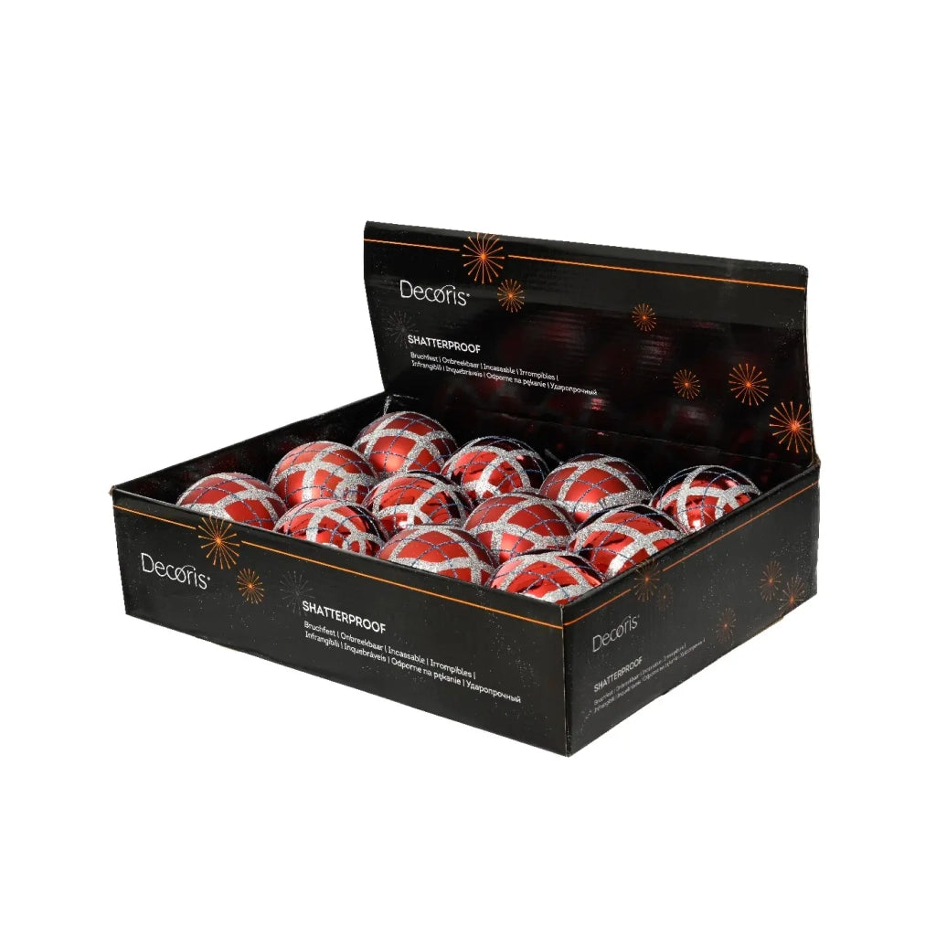 Pallina rossa con glitter ass d8cm