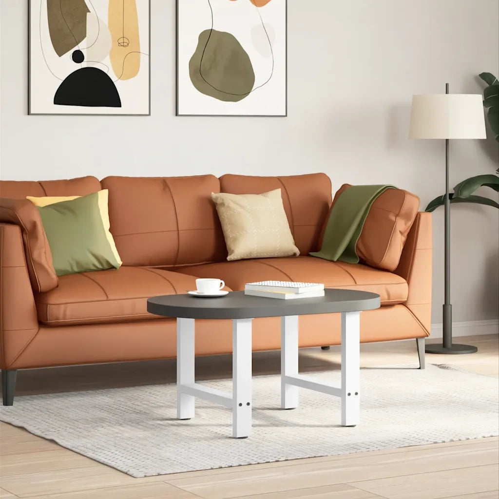 Gambe per Tavolino da Caff¨¨ Bianche 2 pz | Piede del tavolo 60x(42-43) cm Acciaio