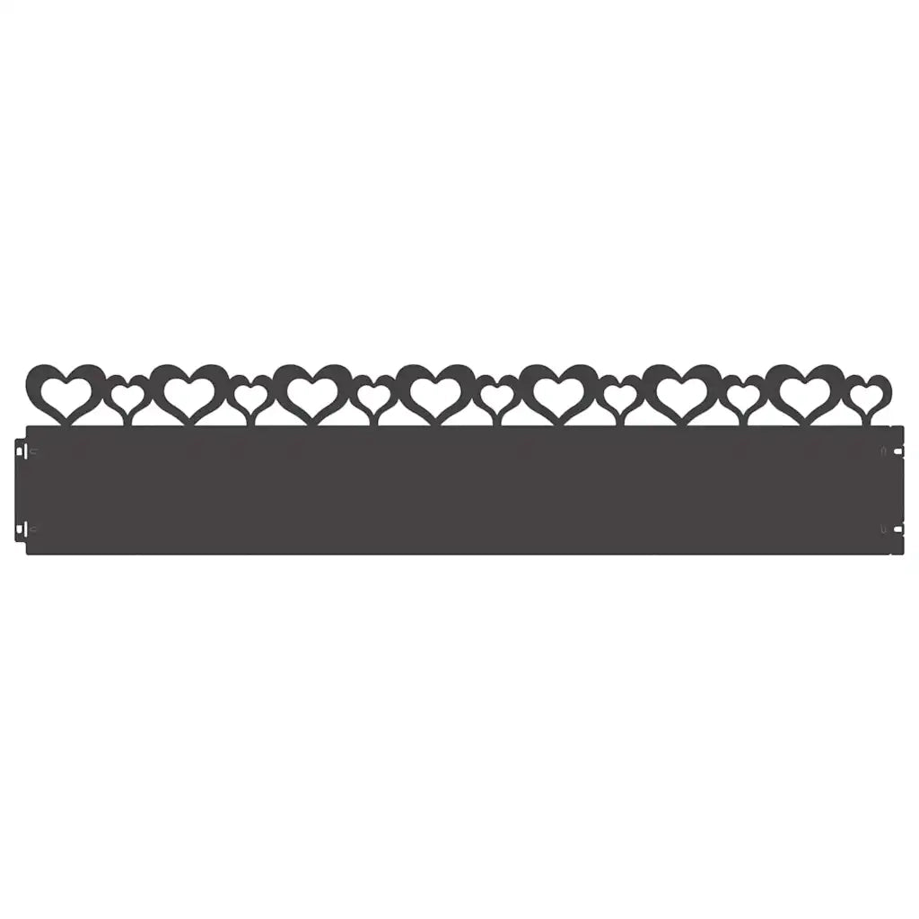 Bordure per prato 10 pz Nero 103 x 0,05 x 22 cm Acciaio CFW4089783