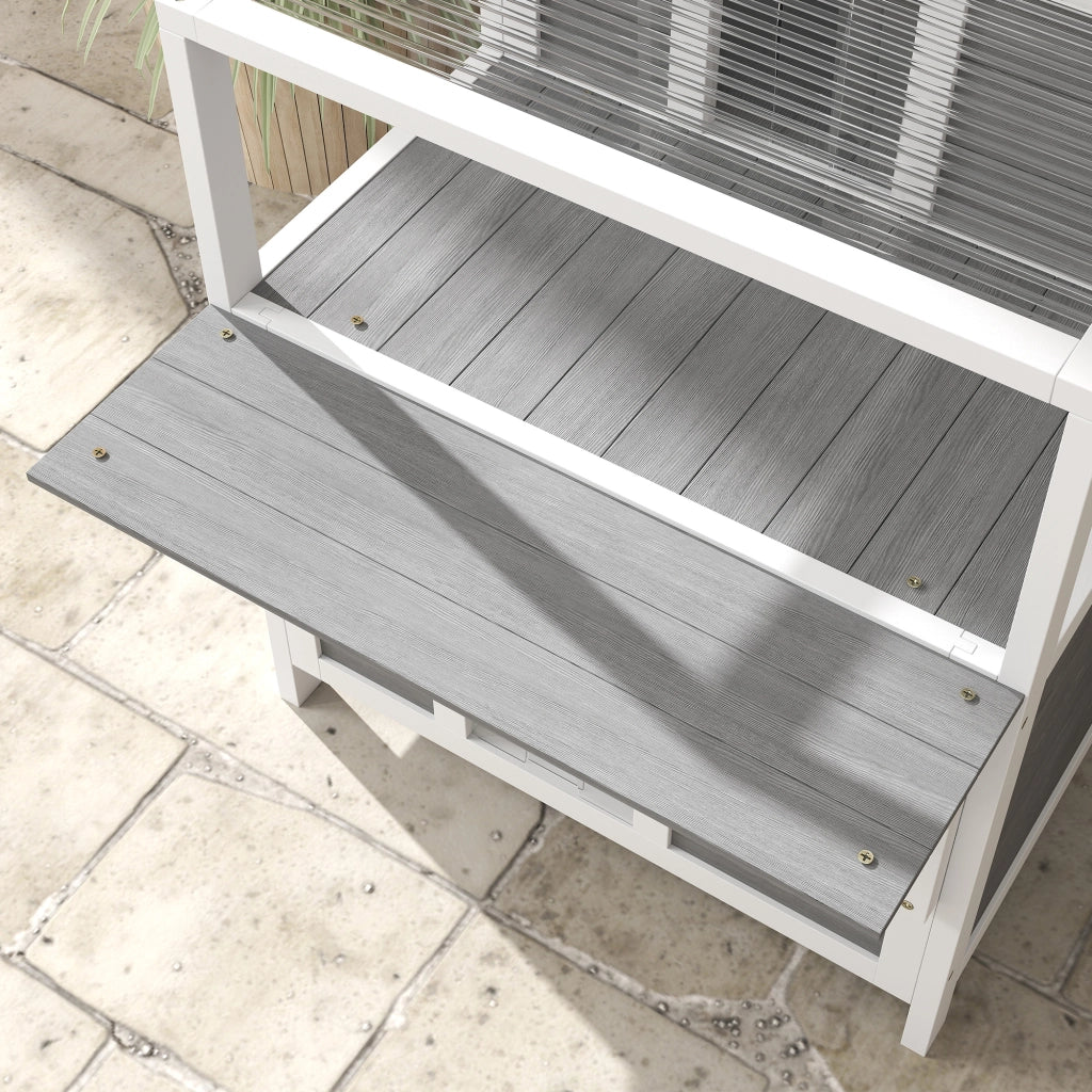 Casetta per gatti 2 livelli con balcone ¨C Xylo ¨C grigio chiaro