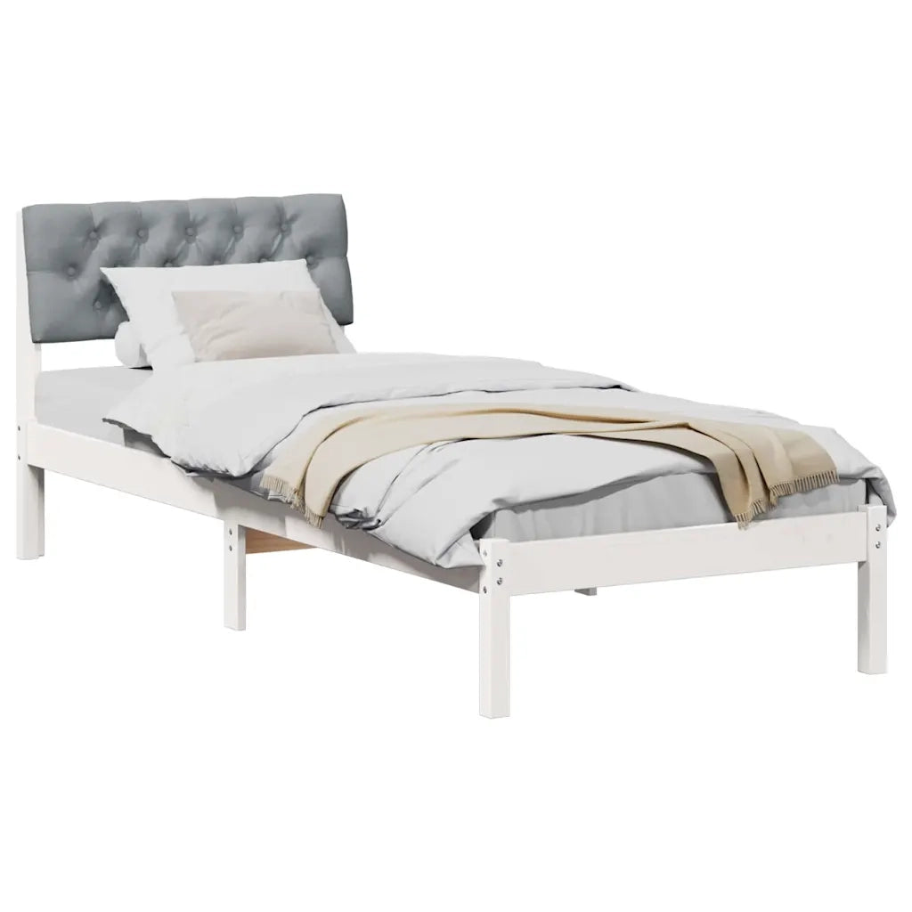 Struttura del Letto Bianco e grigio chiaro 80 x 200 cm