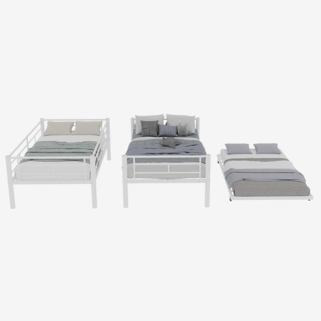 Letto a castello funzionale ferro bianco 97x196 cm