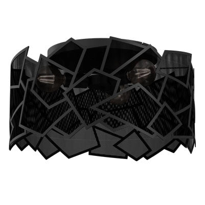 Plafoniera Luminex Camo metallo nera rete 3xE27 Ø49,5