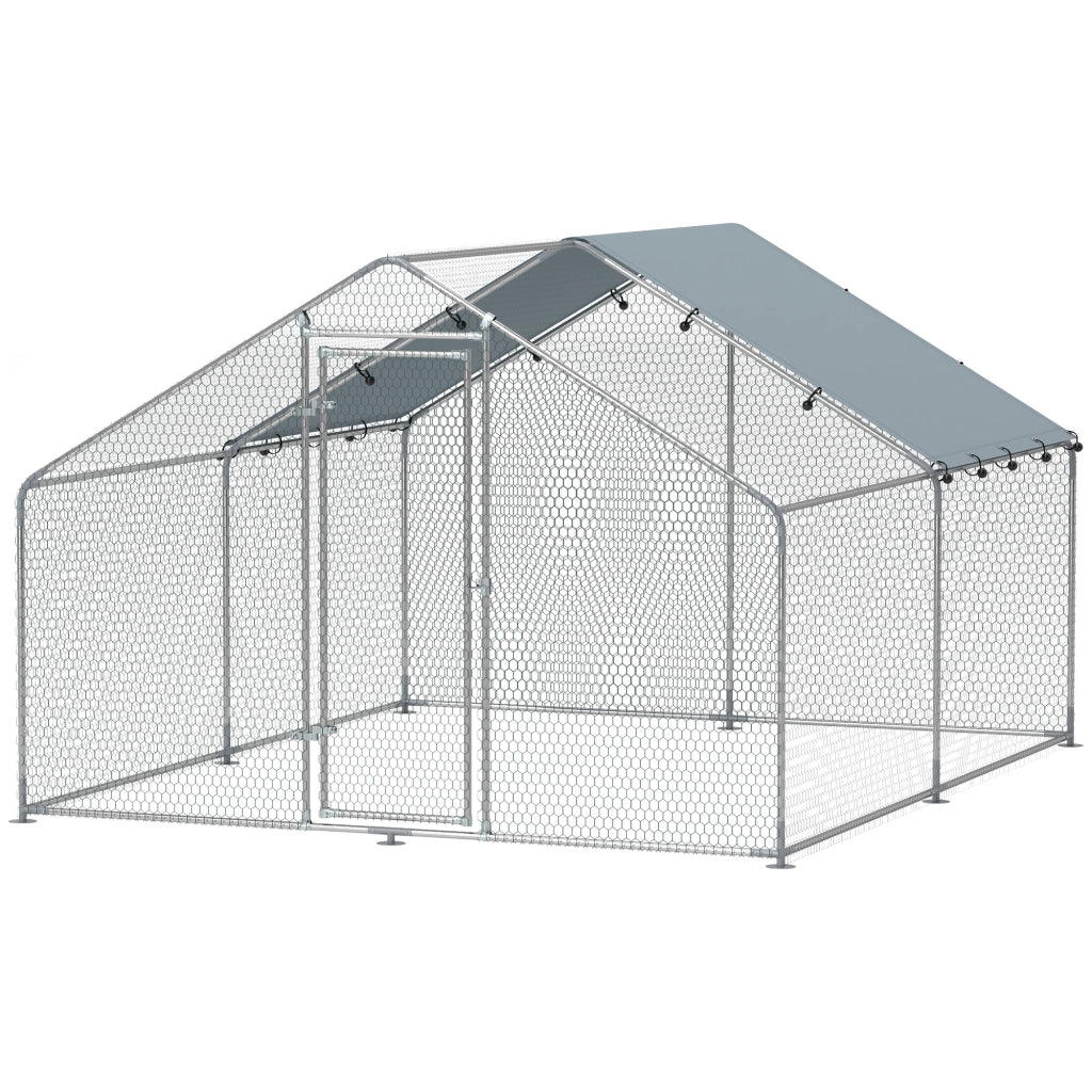 Recinto per Galline ¨C Minimal ¨C Argento Acciaio 3x3.4x1.9 m