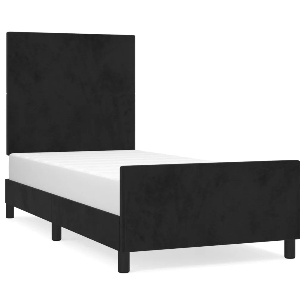 Giroletto senza Materasso Nero 100x200 cm in Velluto 3125619