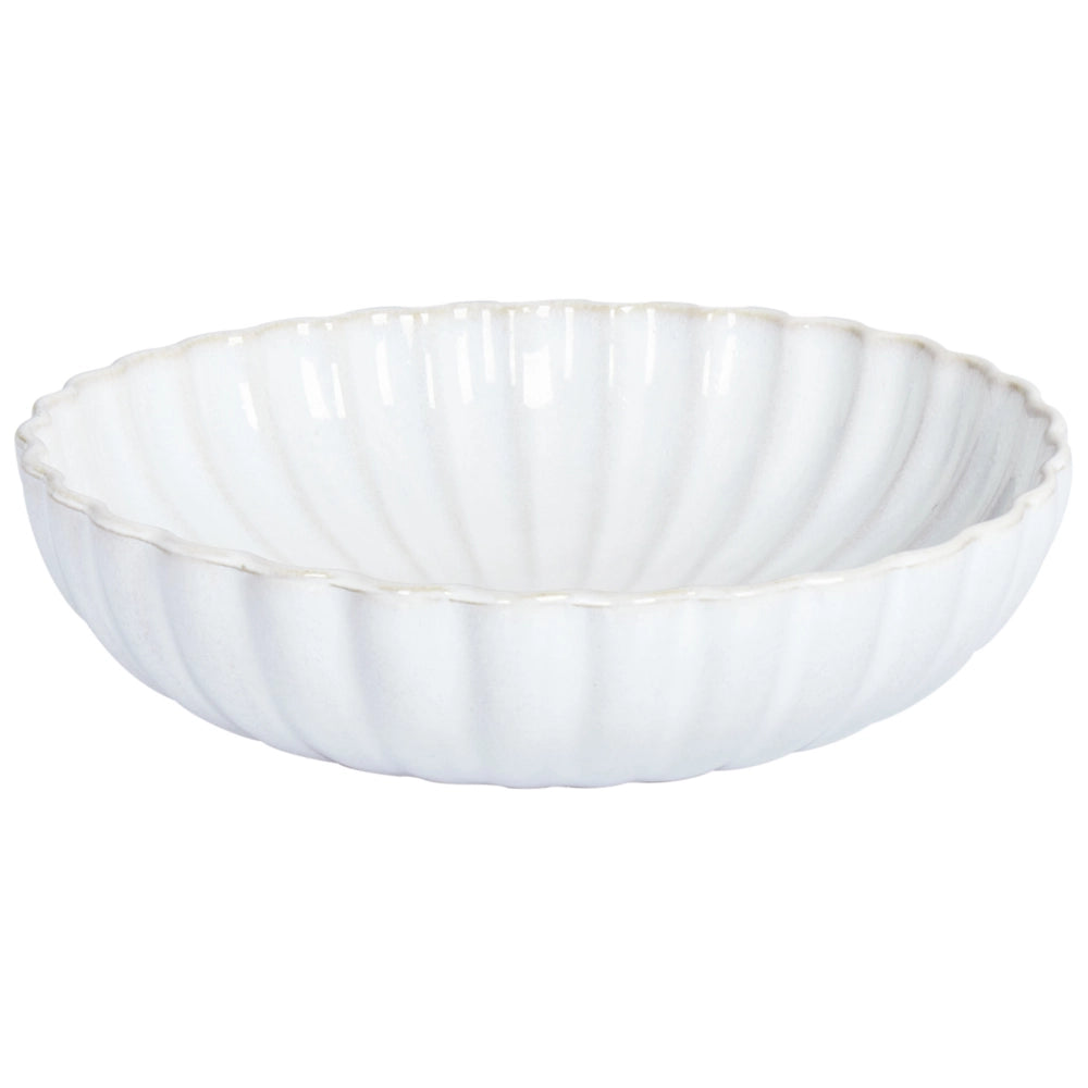Set di 16 stoviglie in gres caolino fatto a mano con smalto reattivo Bianco Cucina effetto martello Sala da pranzo