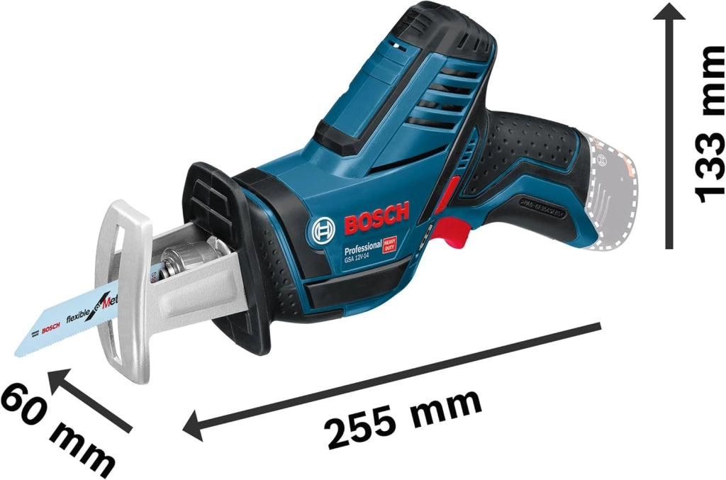Bosch Professional 12V System Sega Universale a Batteria Gsa 12V-14 (Incl. 2 Lame, senza Batterie e Caricabatteria)