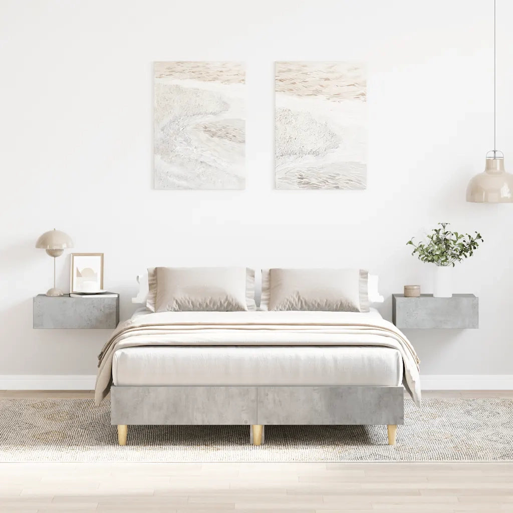 Letto matrimoniale | Letto per adulti | Giroletto senza Materasso Grigio Cemento 120x200 cm Truciolato