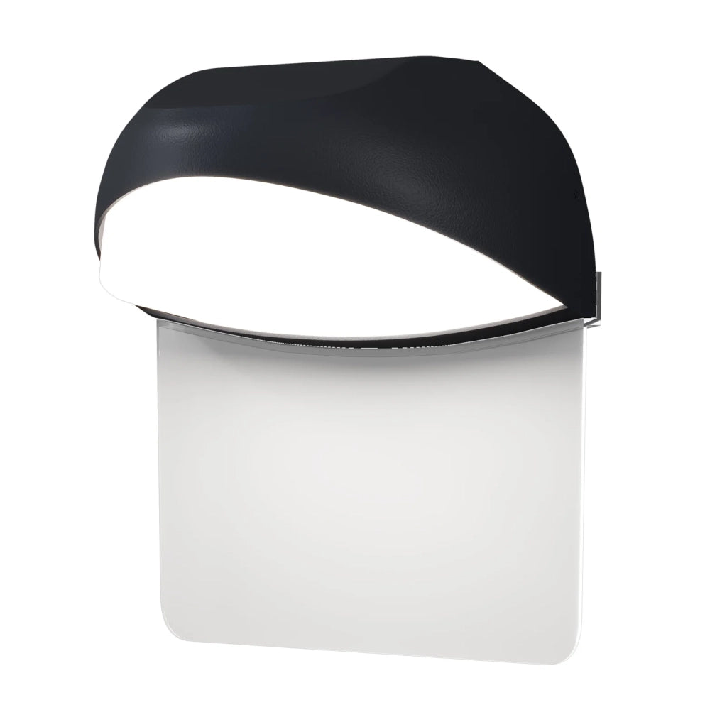 Maytoni Applique moderna Gloss 1 luce LED integrato IP65 grafite alluminio diffusore acrilico bianco opaco