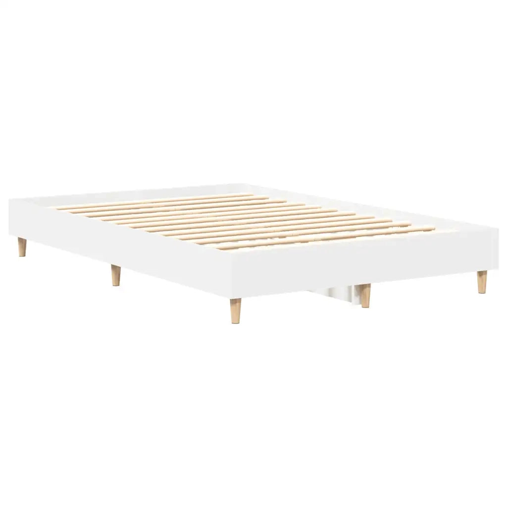 Letto matrimoniale | Letto per adulti | Giroletto senza Materasso Bianco 120x190cm in Legno Multistrato
