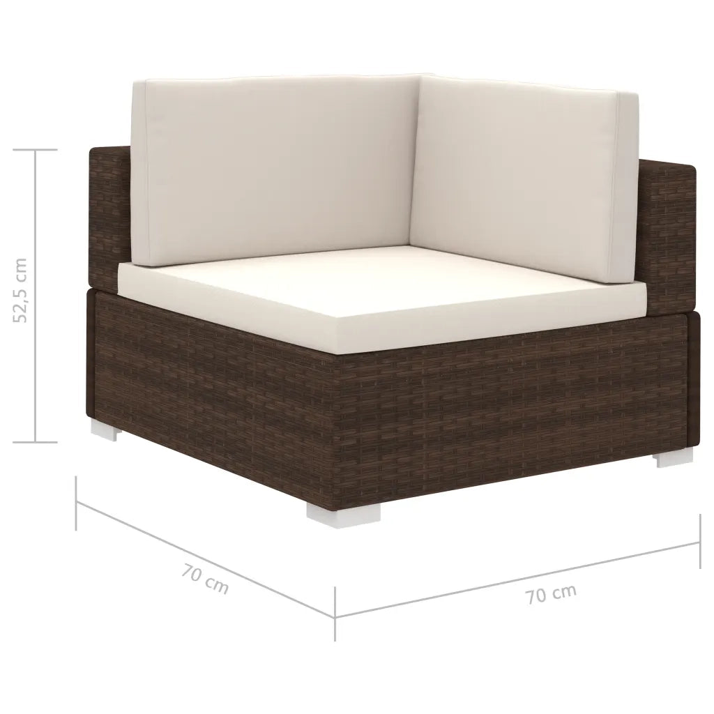 Set Divani da Giardino 12 pz con Cuscini in Polyrattan Marrone 41262