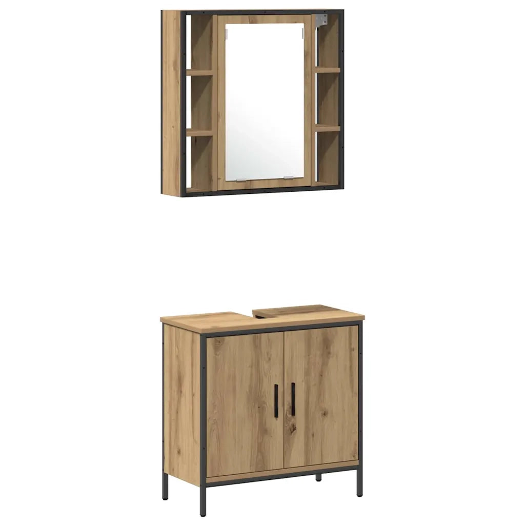 Set di mobili per il bagno 4 pcs Marrone Legno multistrato 3334428