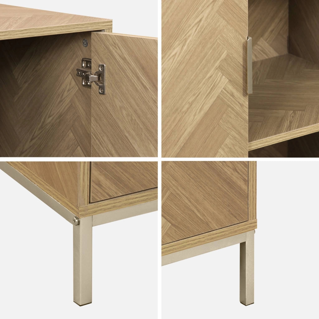Credenza effetto legno a 2 ante, 80cm, marrone naturale