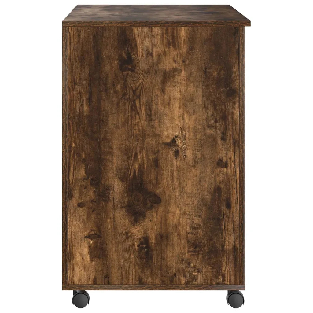 Scrivania con Ruote con cassetto Rovere fumé 91 x 50 x 77 cm 869534