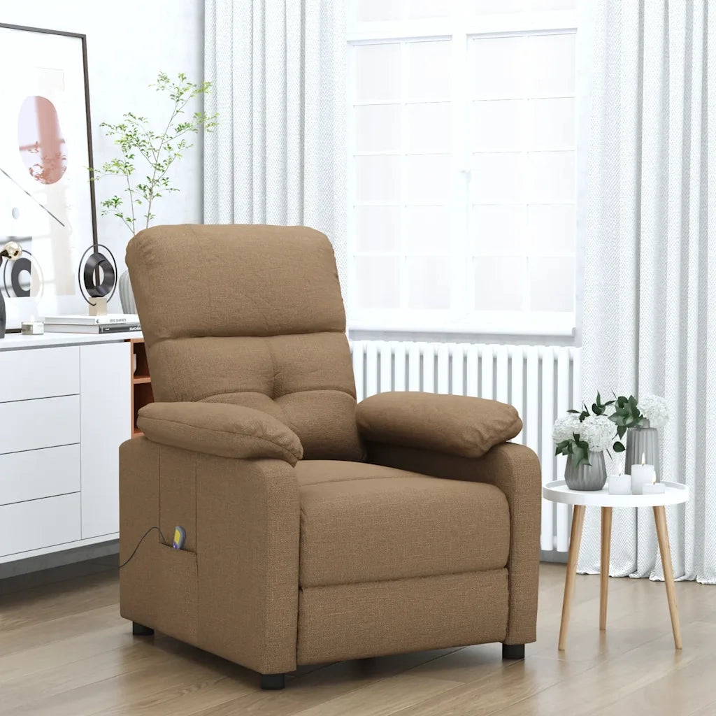 Poltrona Massaggiante Marrone in Tessuto 289676