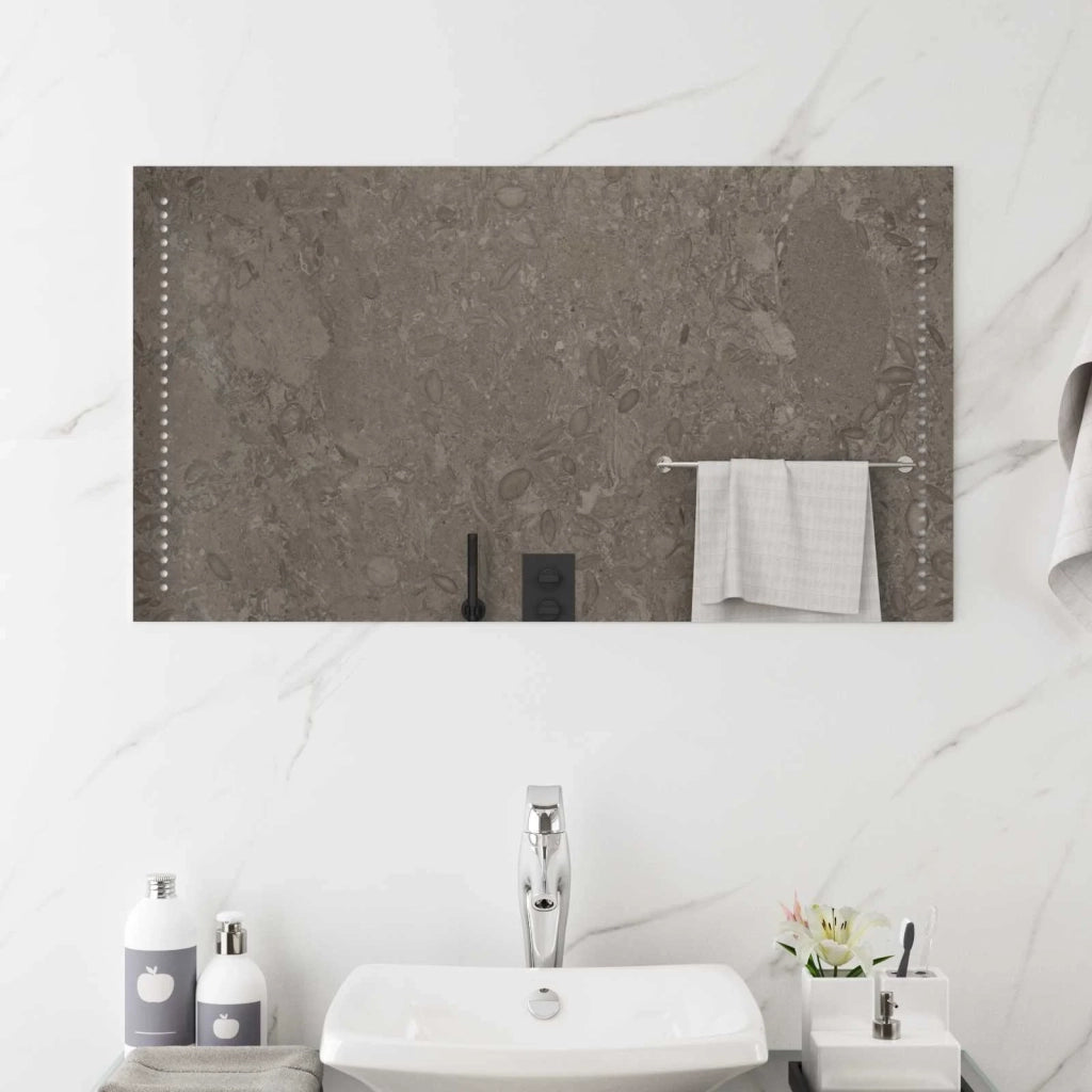 Specchio da bagno LED Trasparente 90 x 50 cm vetro temperato 42045782