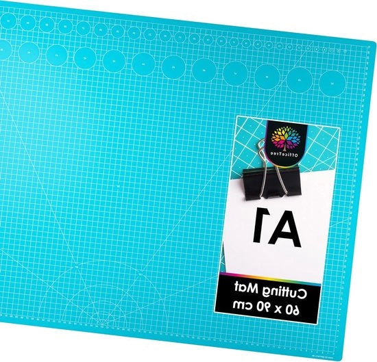 90 x 60 cm Pannello Autolevante Blu per Tagli Professionali con Rastrellini Doppie - PVC 3 Strati Riciclabile