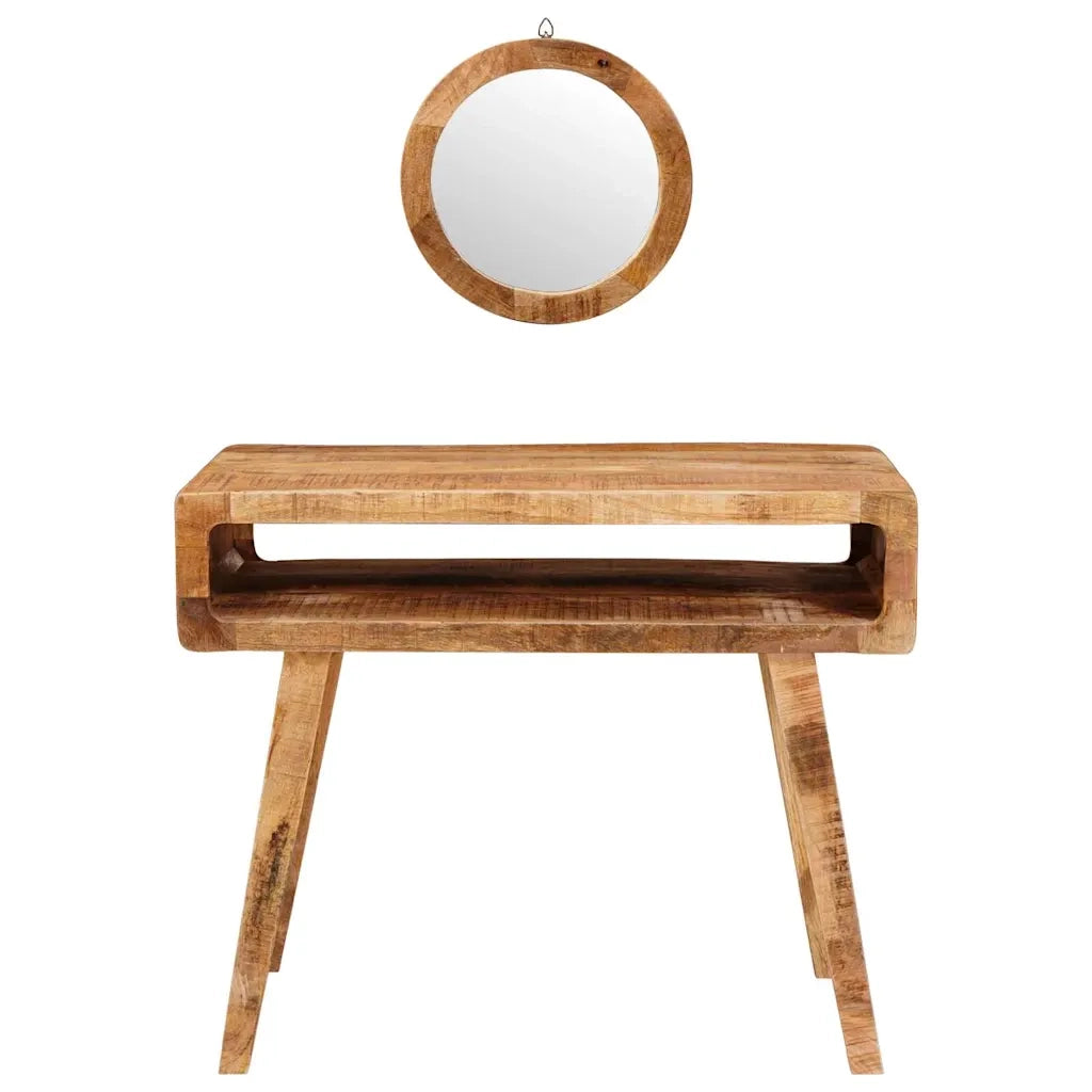 Tavolo da Trucco con specchio Marrone Legno di mango massello 4104565