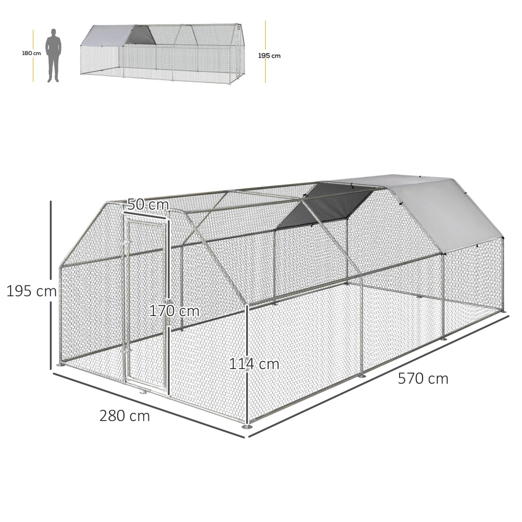 Recinto per Pollaio ¨C Minimal ¨C Grigio 280x570x195cm