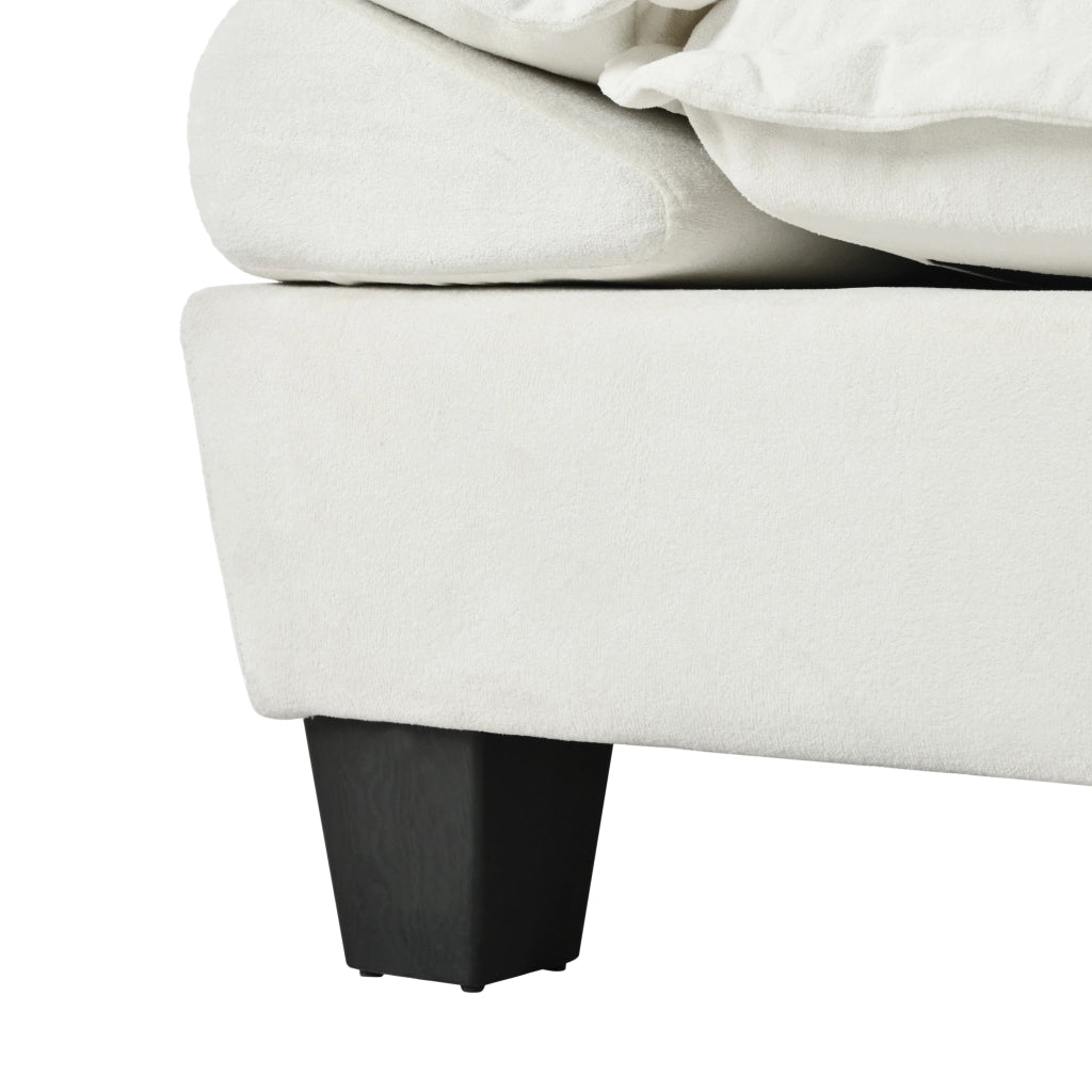 Divano 3 Posti in Chenille con Braccioli Curvi ¨C MINIMAL ¨C Beige