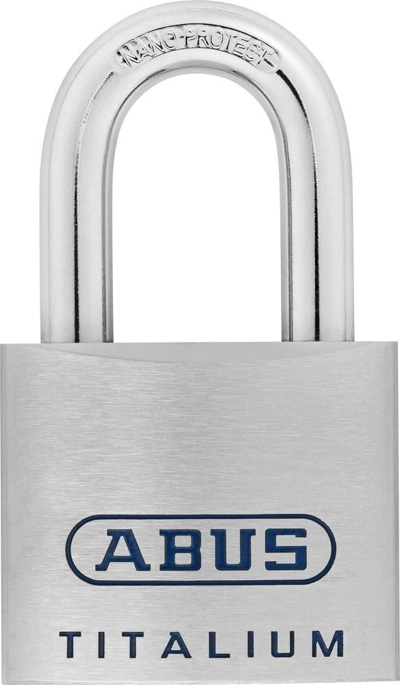 ABUS 96TI-60 96 Titalium Lucchetto con Chiave Chiusura Differenziata Chiave Reversibile Acciaio Temprato Alluminio colore Alluminio