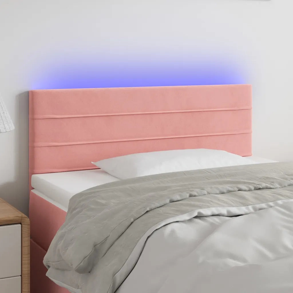 Testiera | Testata a LED Rosa 90x5x78/88 cm in Tessuto