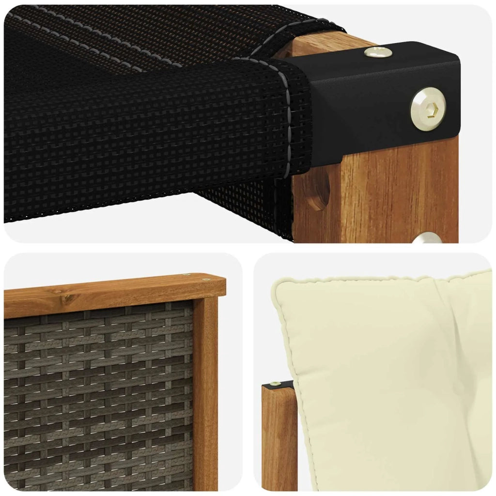 Set di divani da esterno-Sofa da giardino Legno di Acacia Massello e Textilene 226006