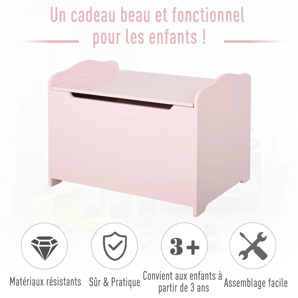 Casetta per Bambini con Cassetti ¨C Zephmum ¨C MDF Rosa 60x40x48 cm