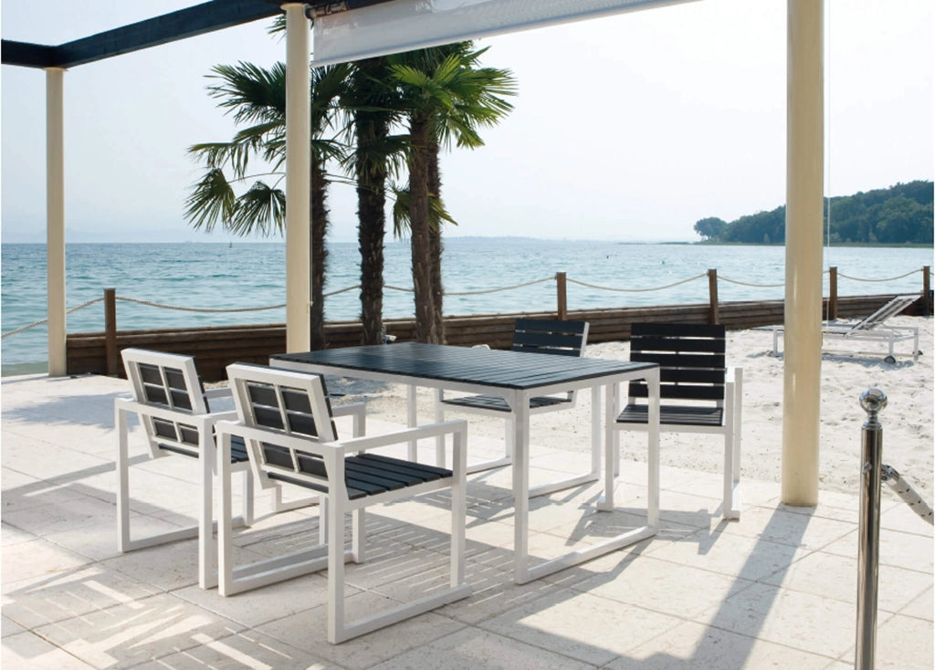 Set da Giardino Tavolo e 4 Sedie in Alluminio Ranieri Quick