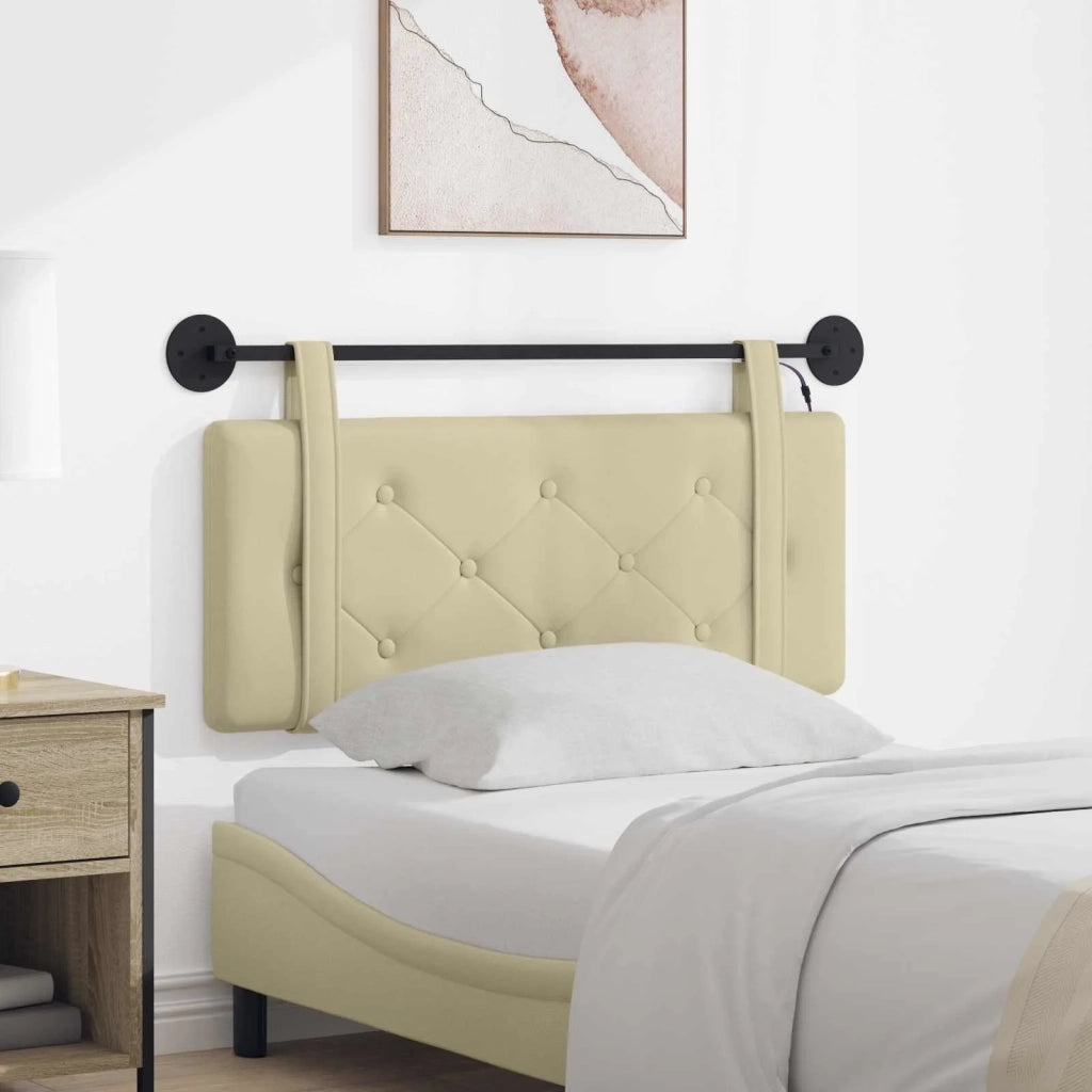 Testiera | Testata sospesa Con luce LED Crema Similpelle