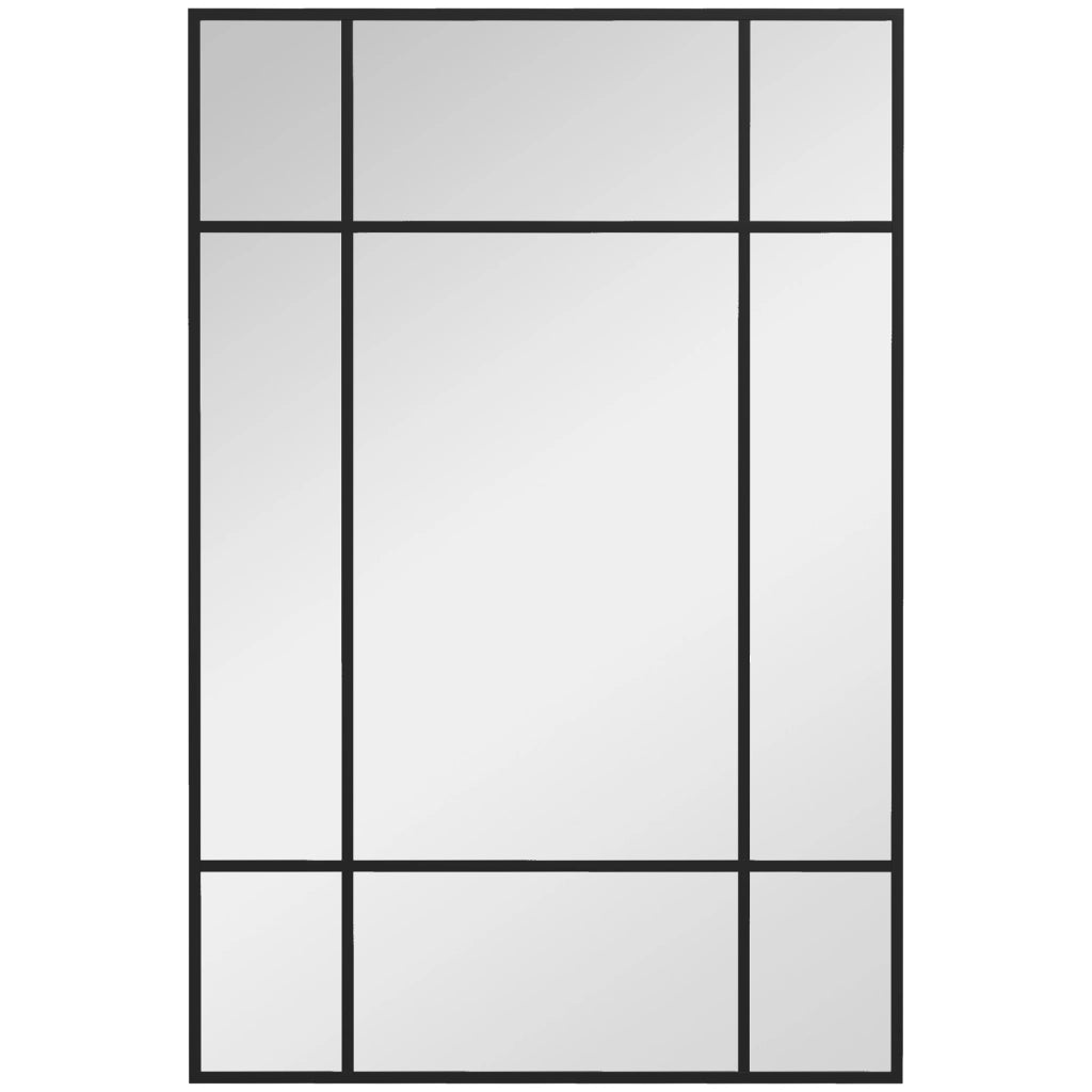 Specchio da Parete con Montaggio Verticale e Orizzontale ¨C Minimal ¨C 90x60 cm Nero