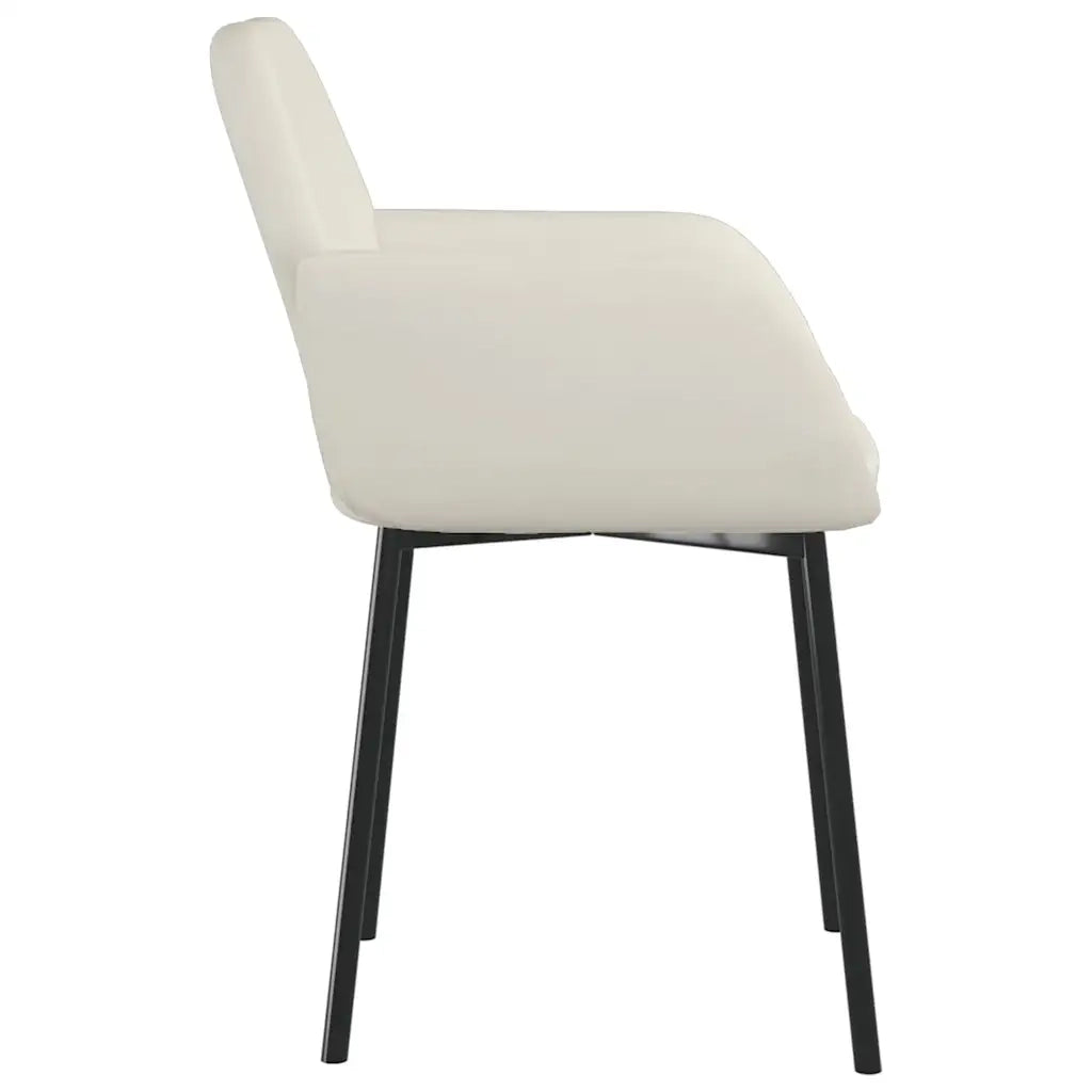Sedie da Pranzo 2 pz Crema in Velluto 344710