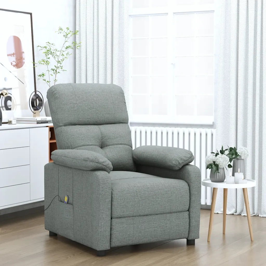 Poltrona Massaggiante Grigio Scuro in Tessuto 289673