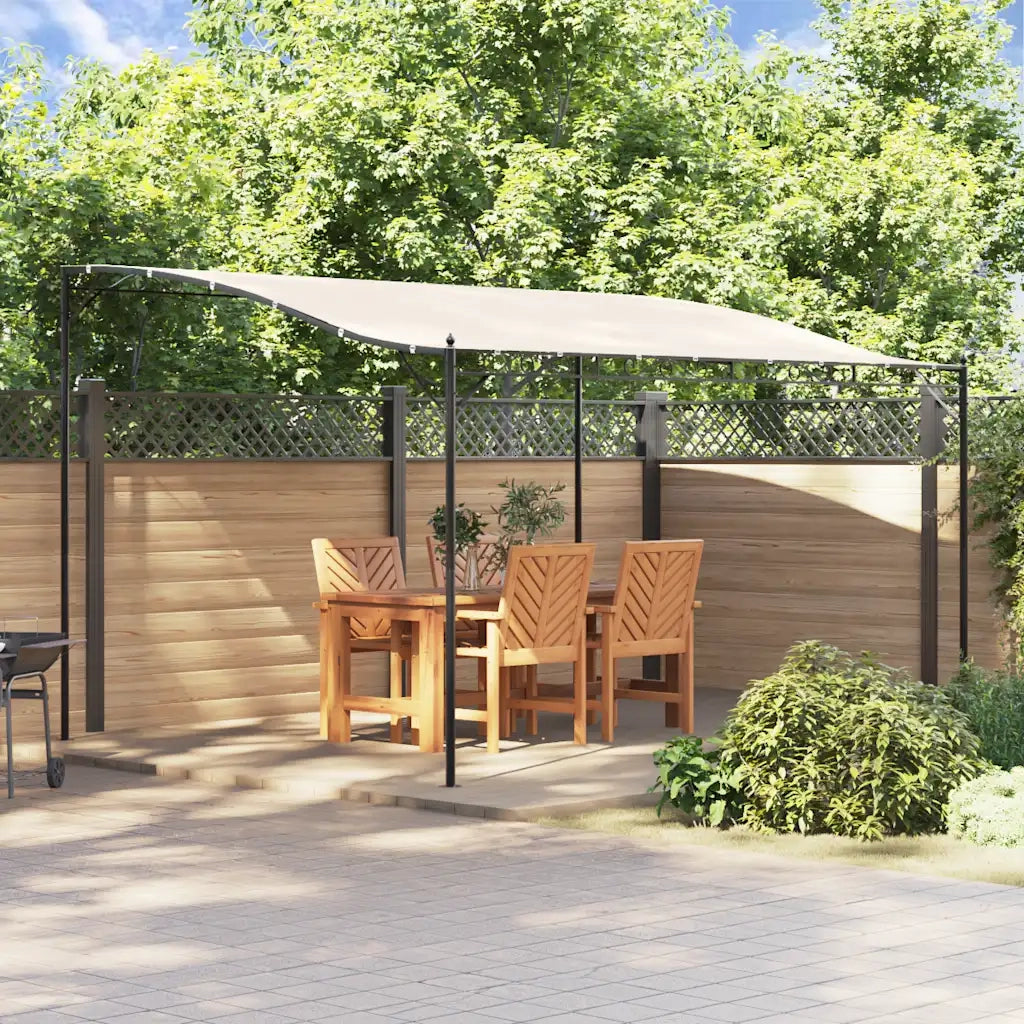 Tettoia Crema 4x3 m 180 g/m² Tessuto e Acciaio 362394