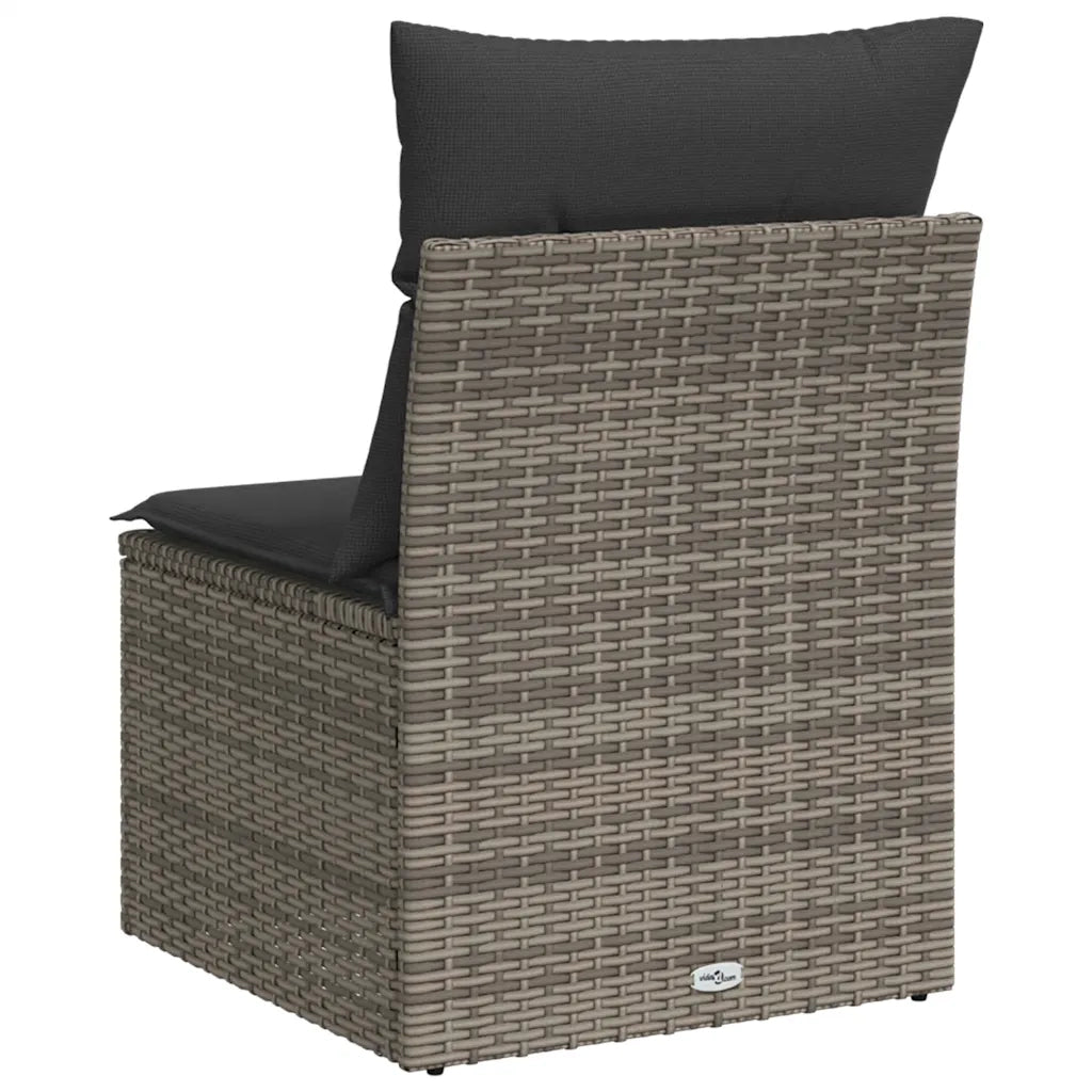 Sedia Giardino Senza Braccioli con Cuscini Grigio in Polyrattan CFW9707257