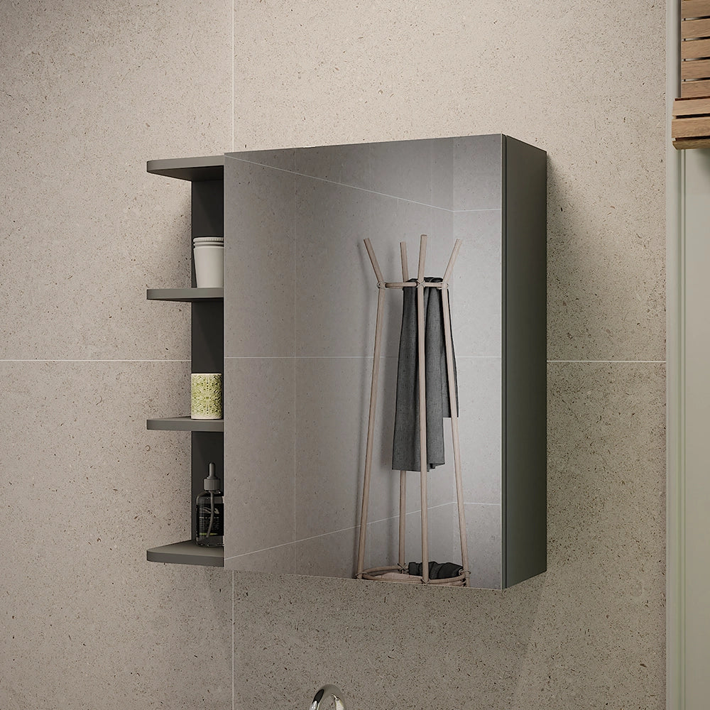 Vicco Armadietto a specchio per il bagno Antracite 62 x 64 cm