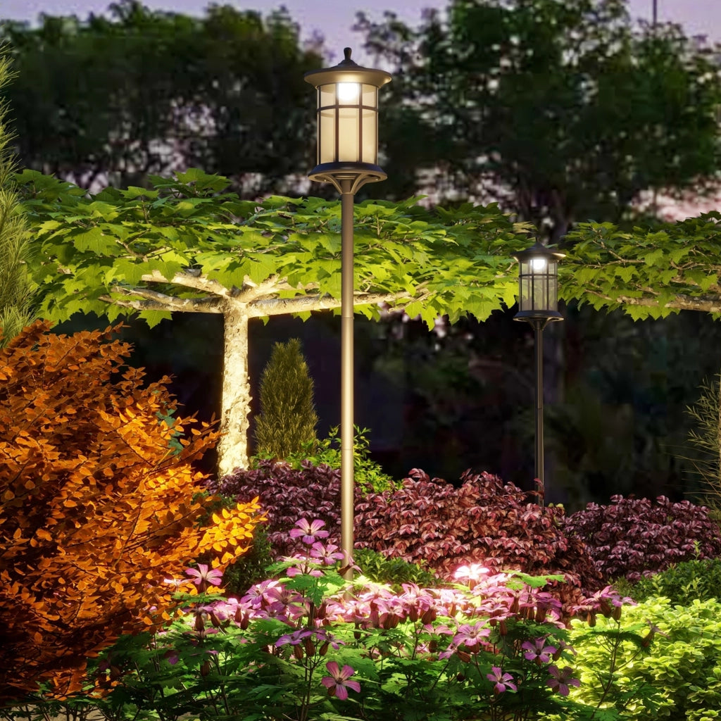 Lampione Solare da Giardino ¨C Minimal ¨C Nero 184cm IP44 LED