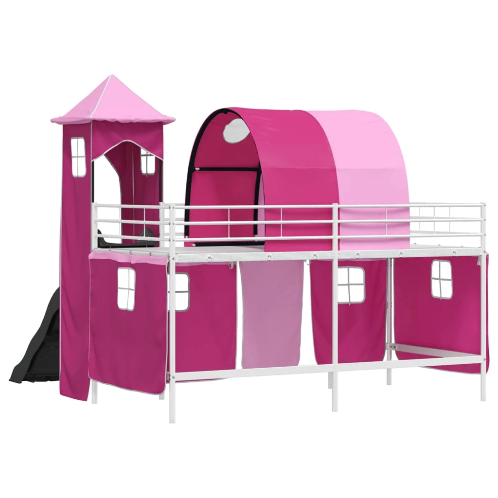 Struttura del letto loft per bambini Bianco e Rosa 107 x 200 cm 42020912
