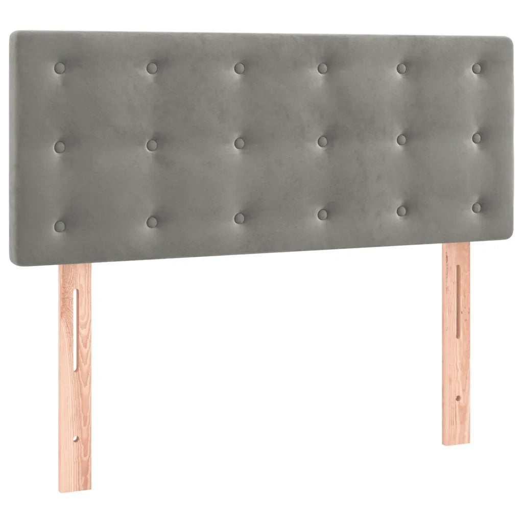 Giroletto a Molle con Materasso Grigio Chiaro 90x200 cm Velluto