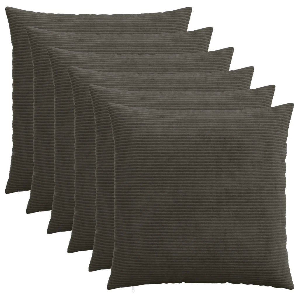 Federa 6 pcs HEERLEN Antracite 80 x 80 cm corduroy 913594
