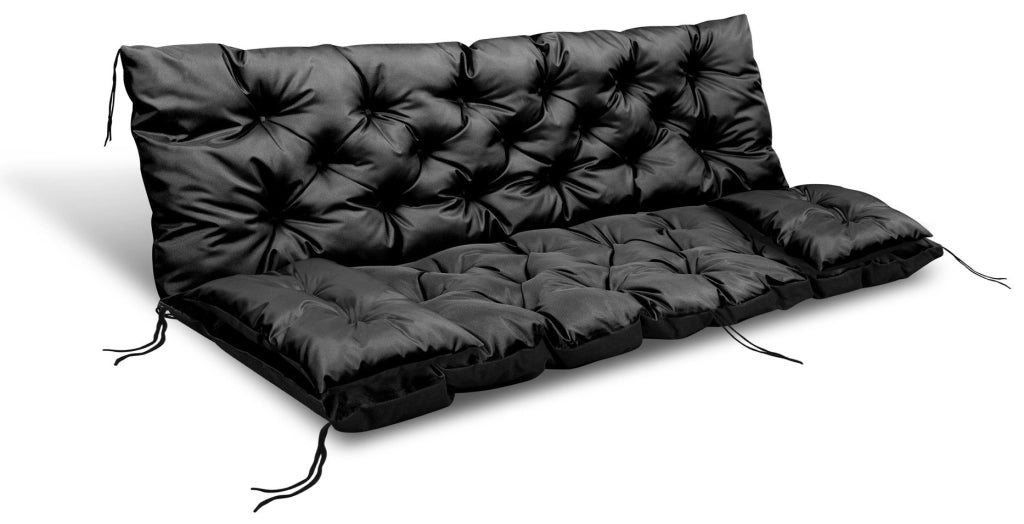 AIO FACTORY Set di cuscini da giardino 150x60 cm Cuscino per cani nero impermeabile