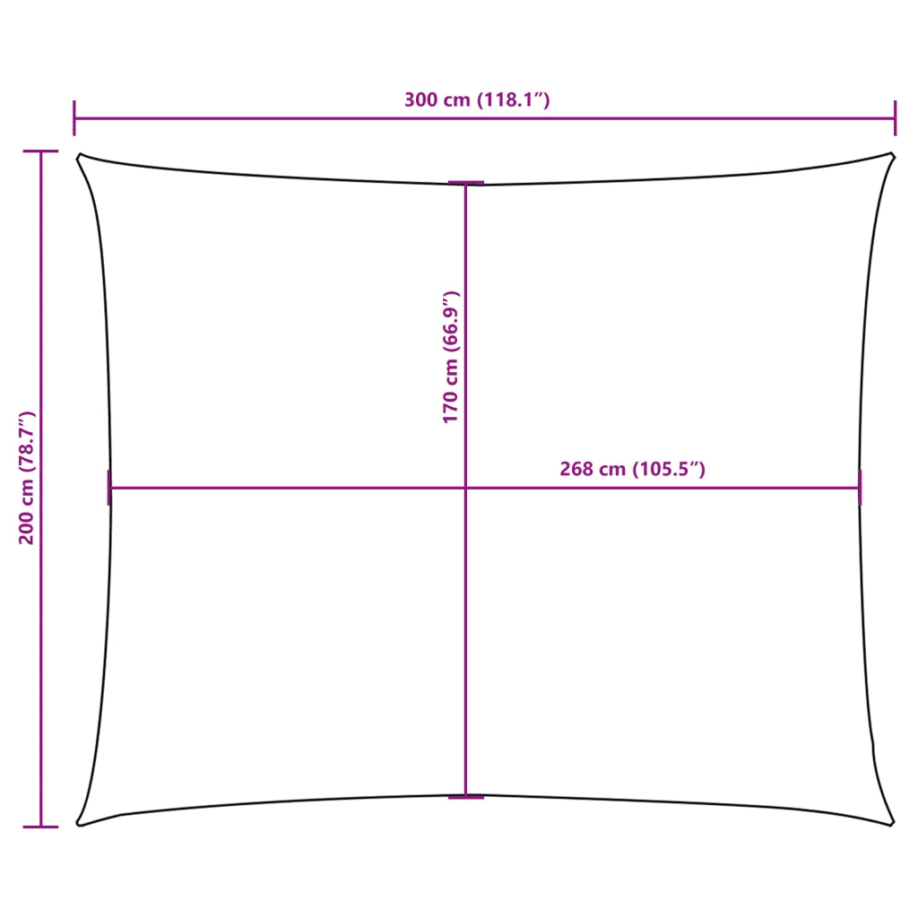 Parasole a Vela Oxford Rettangolare 2x3 m Terracotta 135365