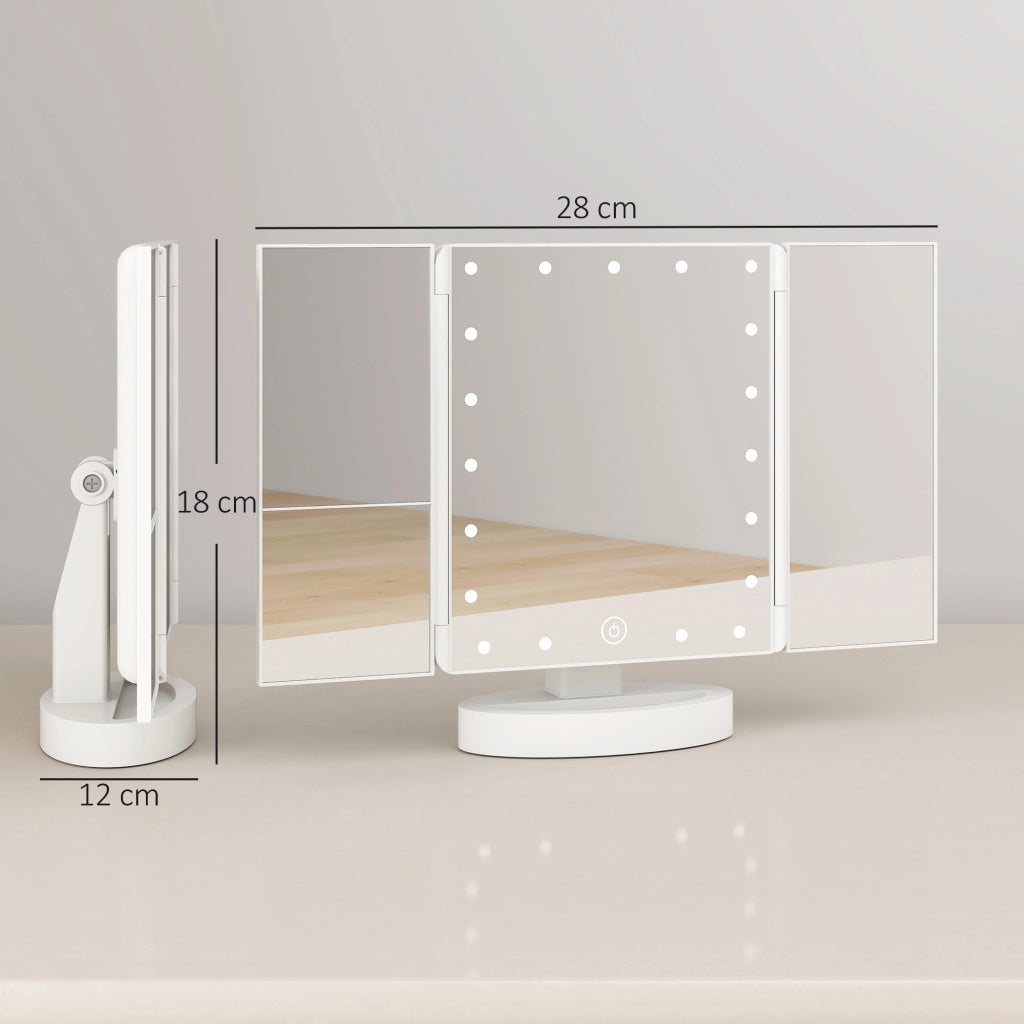 Specchio Trucco con Luce LED ¨C Xylo ¨C 21 LED Ingrandimento 1X/2X/3X Rotazione 180¡ã Touch Bianco
