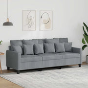 Divano a 3 Posti Grigio Chiaro 180 cm in Tessuto 359275