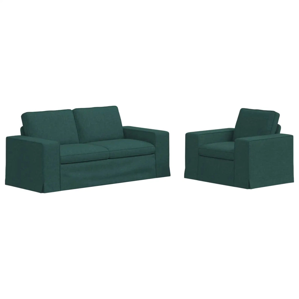 Set di divani 2 pcs Verde Scuro 182 x 80 x 82 cm Tessuto 3407547